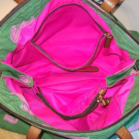 Dooney & Bourke-Green and Pink Vintage Purse Pre-loved. - Picture 11 of 16